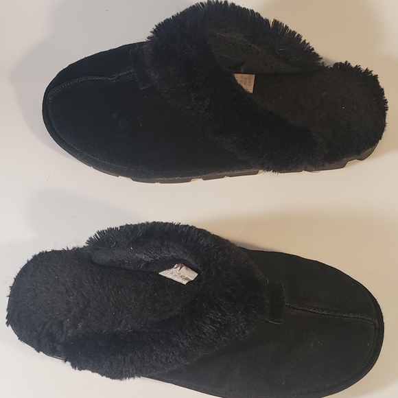 Secret Treasures Women's Size 9 Black Faux Fur Slippers Comfy Slip On Indoor - Picture 5 of 10